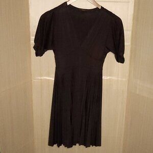 Soprano Womens Brown Short Sleeve Stretchy Fit And Flare Accordion Midi Dress...